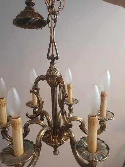 Brass chandelier, View more