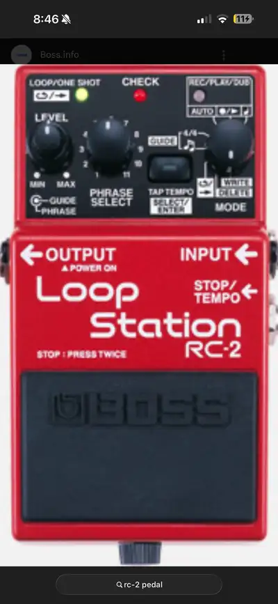Boss RC-2 loop pedal, View more