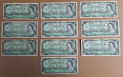 1867 1967 CIRCULATED $1 BILLS...GROUP OF 1O, View more