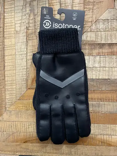 New Men's LARGE Isotoner Soft Dri Gloves, View more