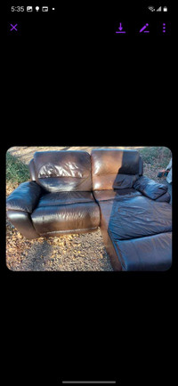 Genuine leather sectional reclining couch - Free delivery today!