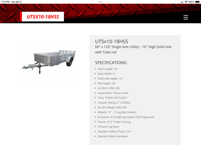 2023 Primo 5x10 utility trailer in Cargo & Utility Trailers in Saint John