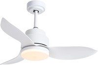 New Surtime Modern White Ceiling Fans w/ Lights and Remote