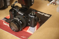 Nikon F601 35mm AF (FILM)camera with 35-70    lens & SB-25 flash