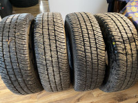 Four Michelin LTX AT2 245/75R17 tires
