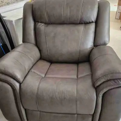 Manual reclining sofa (both ends), reclining love seat and reclining rocker/chair. Leather set from...