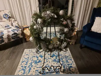 pre lit pine cone wreath , View more