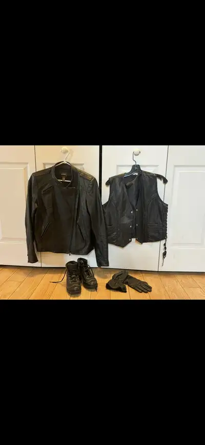 Boots size 7 Jacket L vest -L gloves ladies L all four for $100 obo