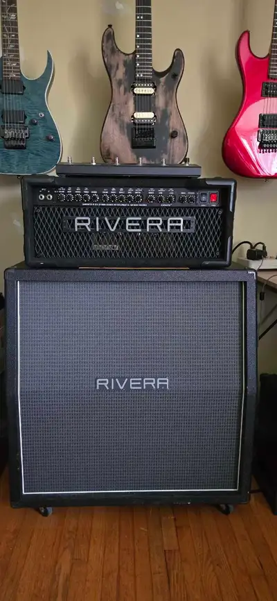 FS/FT Rivera M100 head and Rivera K412T 4x12 v30s, View more