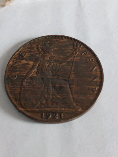 1921 GREAT BRITAIN ONE PENNY VERY NICE COLLECTOR COIN! King George V