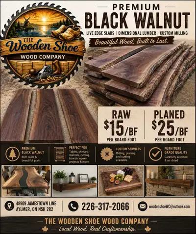 Beautiful black walnut available in a variety of widths and lengths. ✔ Rich dark heartwood ✔ Live ed...