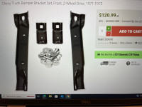 NEW 71-72 CHEVY FRONT BUMPER BRACKETS