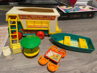 Vintage Fisher Price Family Camper and Boat 