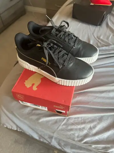 Puma black womens sneakers. Junior US size 6, EUR 38. Brand new in the box.