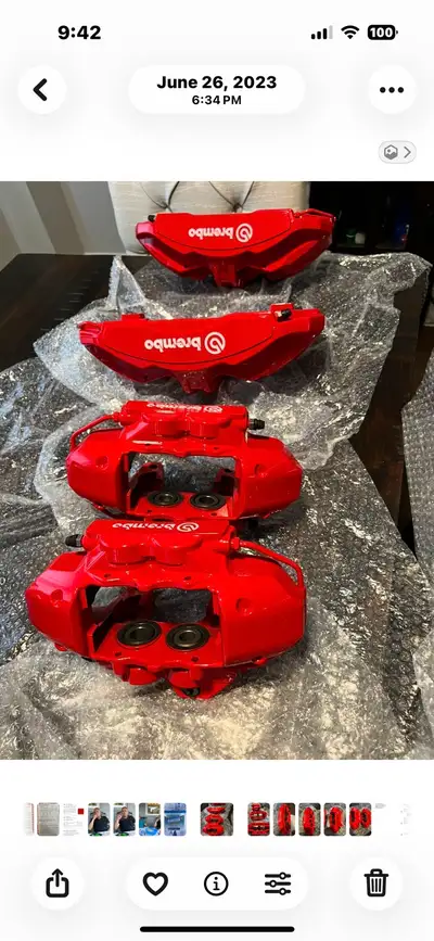 Brand New Never Installed. Ford Mustang Gt 350 Front and Rear Brembo Red Brake Calipers O.E.M Ford....