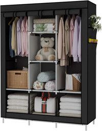 Portable Wardrobe Closet Clothes Organizer with 6 Storage Shelve
