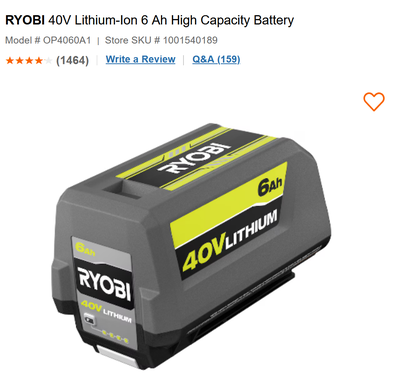 Brand NEW RYOBI 40V 6Ah Battery unopened Box, View more