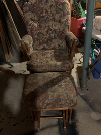 Old school rocking chair with foot stool 