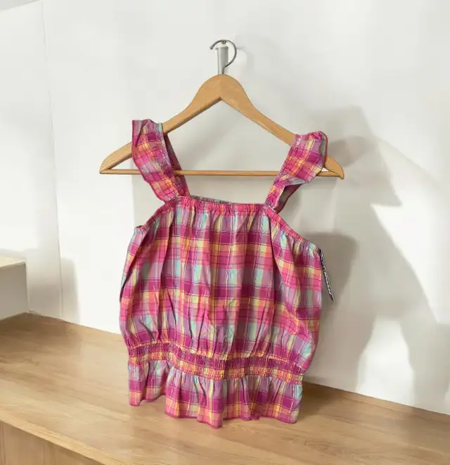 NEW Girl's Oshkosh B'Gosh Pink Plaid Sleeveless Tank Top 14/14A in Kids & Youth in Winnipeg - Image 2