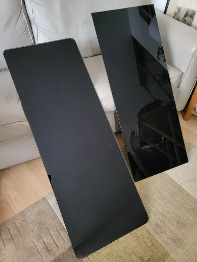 Black glass shelves