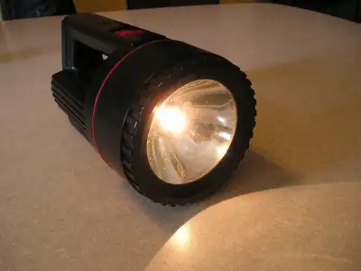Vintage Eveready Flashlight with flashing red trouble light, View more