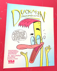 RETRO 1996 DUCKMAN ANIMATED CARTOON TV SHOW ORIG AD