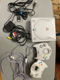 Vintage Sega Dreamcast Console With Two Controllers and Game 