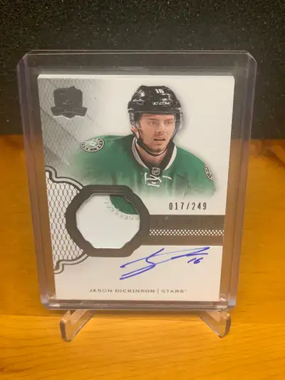 2016-17 UD Jason Dickinson Stars Auto Jersey Swatch 17/249, View more