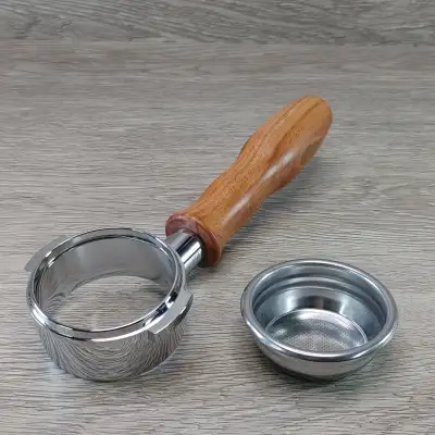 Bottomless Portafilter 58mm WPM Series Wood Stainless Steel -NEW, View more