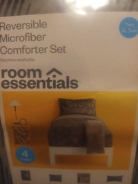 4 piece twin reversible comforter set 