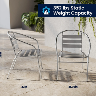 Commercial silver aluminum chairs, View more
