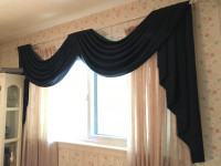 2 Dark Navy Swag Valances - Window Coverings - Window Treatments