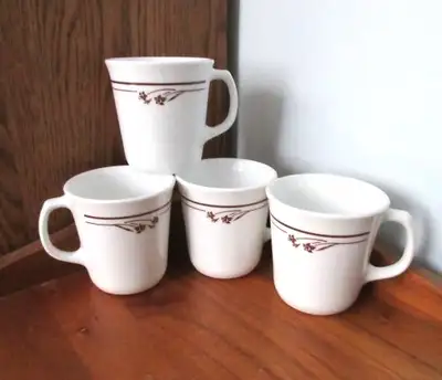 CORNING … MELODY Brown Flower… Tea/ Coffee Mugs, View more