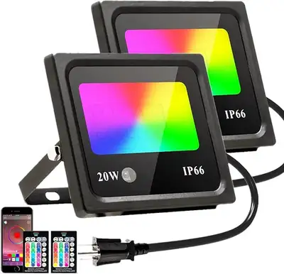 LED Flood Lights, Outdoor 20W Colour Changing Floodlight, APP +, View more