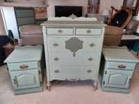 Refurbished Antique Dresser & 2 nightstands