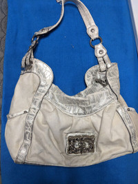 Kathy von zealand purse beige & white sacoche sac à main