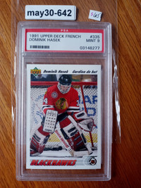 1991-92 Upper Deck FRENCH Dominik Hasek PSA 9 Mint #335 Rookie