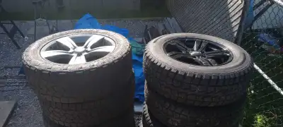 Jeep rims Toyo tiresOpen Country 225/60R17 $300. DAI Alloys rims black Saxon tires 215/70R16 $300