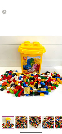 607 LEGO Pieces Plus LEGO Brick Box Storage Bin