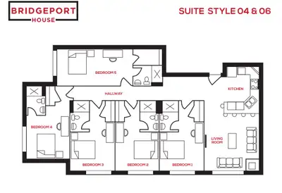 Private ensuite room available in a modern 5-bedroom apartment. Each bedroom has its own private bat...