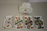 Vintage Japanese Porcelain Playing Card Ashtrays