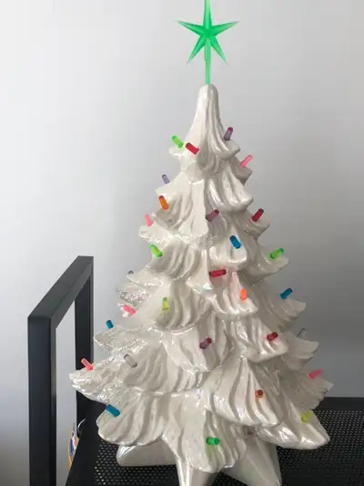 Vintage Ceramic White Christmas Tree, View more
