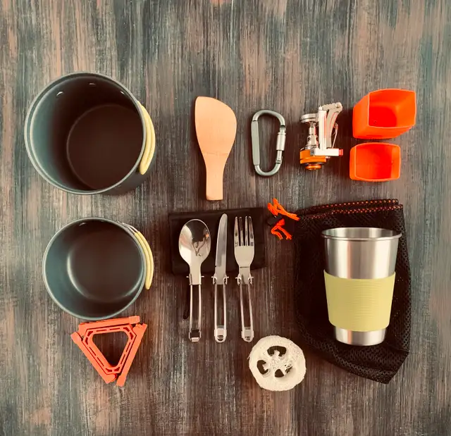 NEW NEVER USED - All in One -  Camping Cookware Set 15 Pcs.628637307023391222