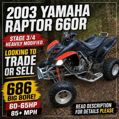 Testing the waters on my custom Raptor 660R. Just finished a full restoration and it runs perfectly....