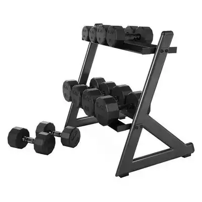 215 lbs of Dumbells with Rack, View more