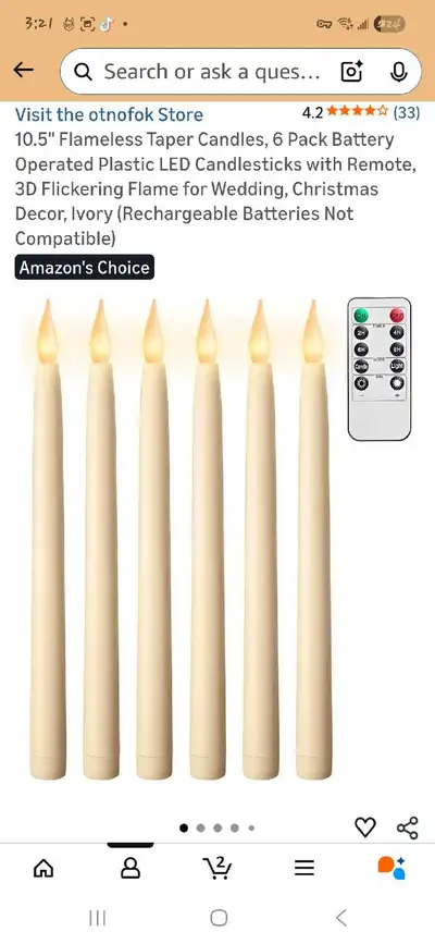Flameless Taper Candles, View more