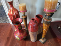Various vases and candlesticks 