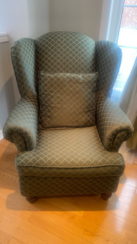 Solid, well made Wing chair and arm chairs for sale 