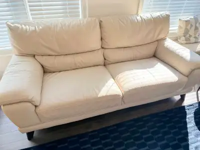 Less than 2 years old. 100% genuine Canadian leather. Fully cleaned and vacuumed. Will include lefto...