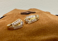 14k gold and diamonds earrings 